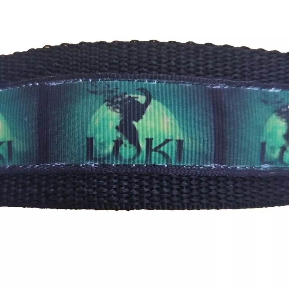 Marvel Loki Adjustable Dog Collar Green Black Plastic & Metal Hardware Preowned